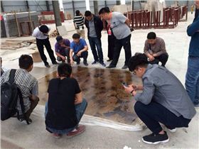 金潤張老師為大家講解仿古地坪施工工藝